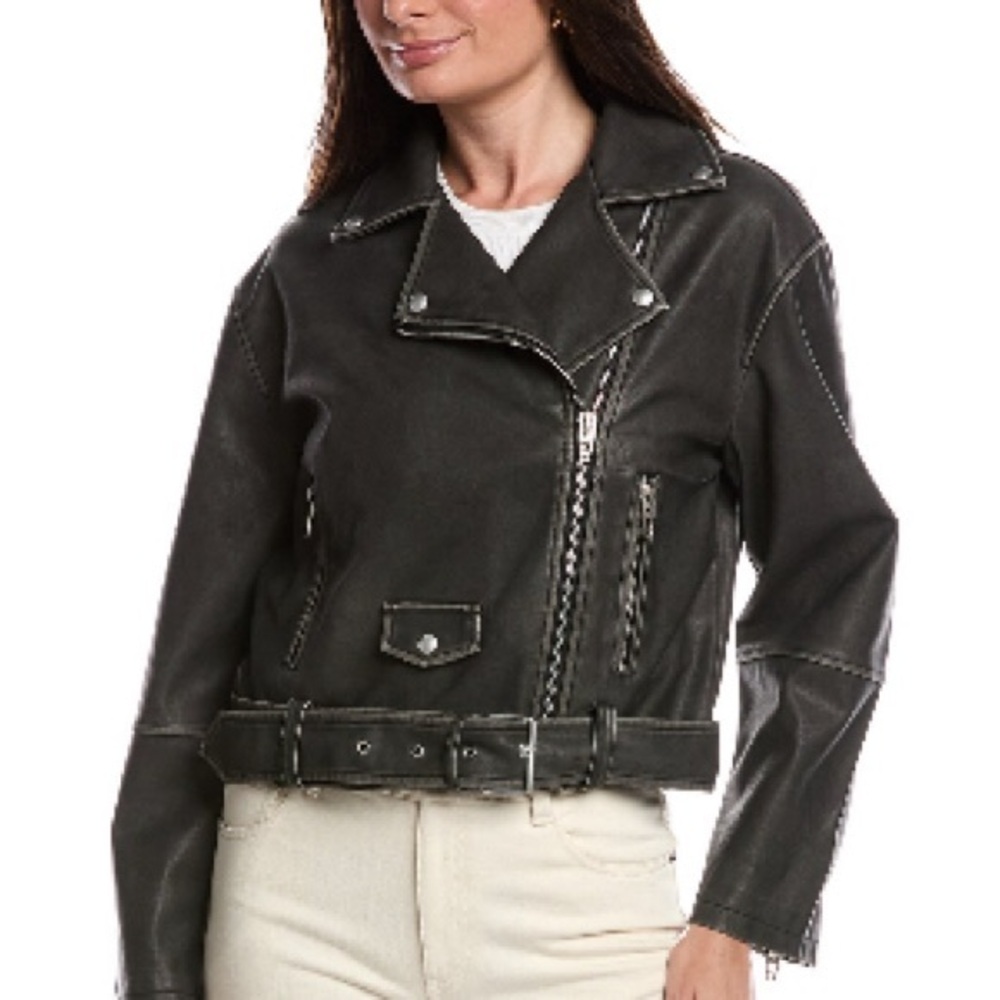 Blank NYC Women's Black Leather Jacket Size Small